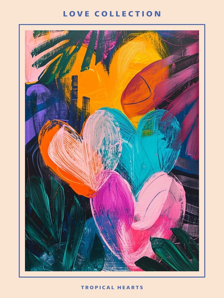 Heart Brushstrokes 1 Poster