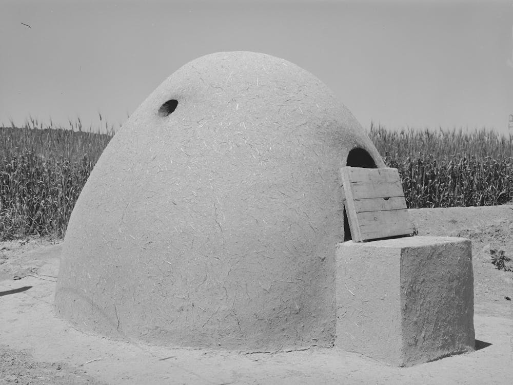 Outdoor Adobe Oven Of Spanish American Family, Chamisal, New Mexico By Russell Lee