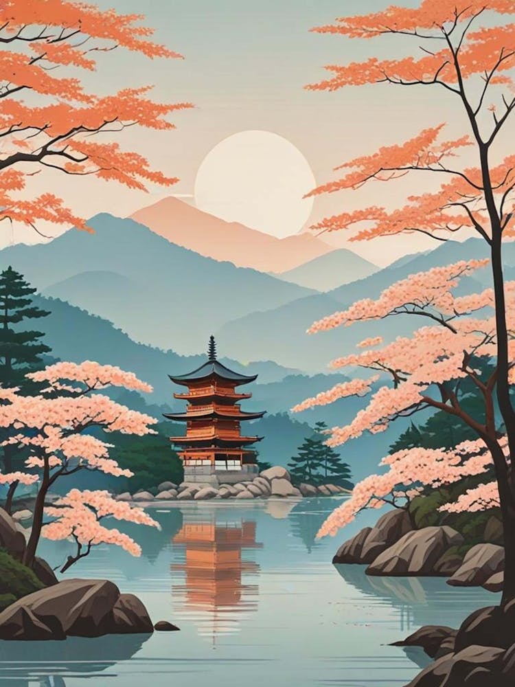 Miyajima Island Japan Vintage Travel Art (2)