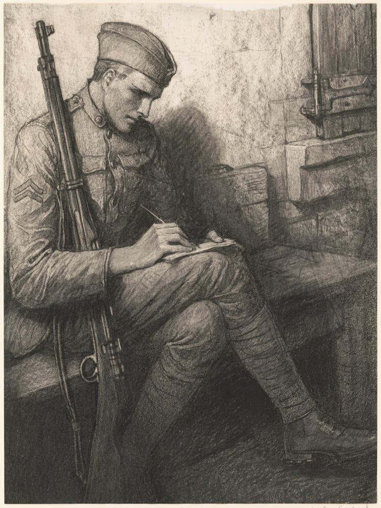 Soldier Writing Letter (1919) By Wladyslaw Theodore Benda