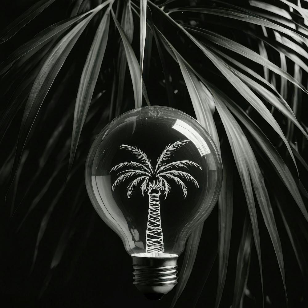 Palm Tree In Light Bulb
