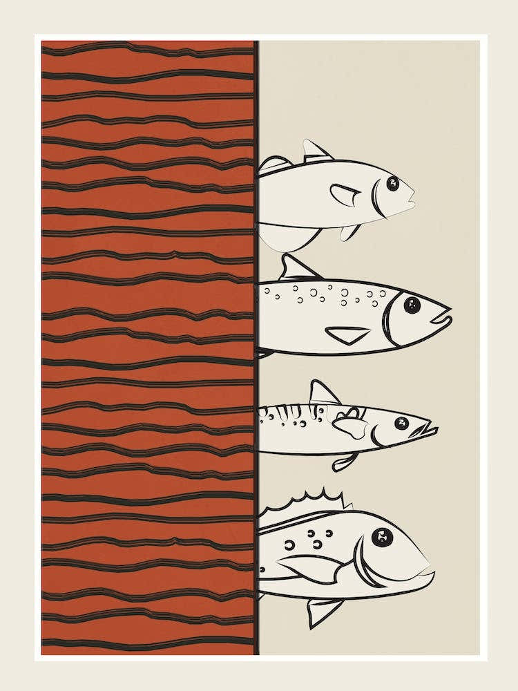 Abstract Fishes On A Wave 1