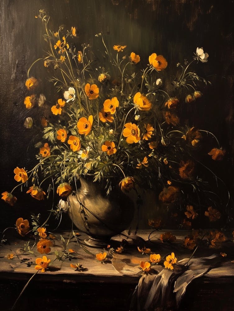 Baroque Floral Still Life Buttercup 3