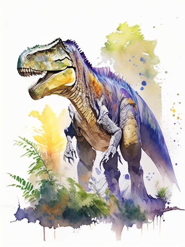 Giganotosaurus Watercolour Dinosaur