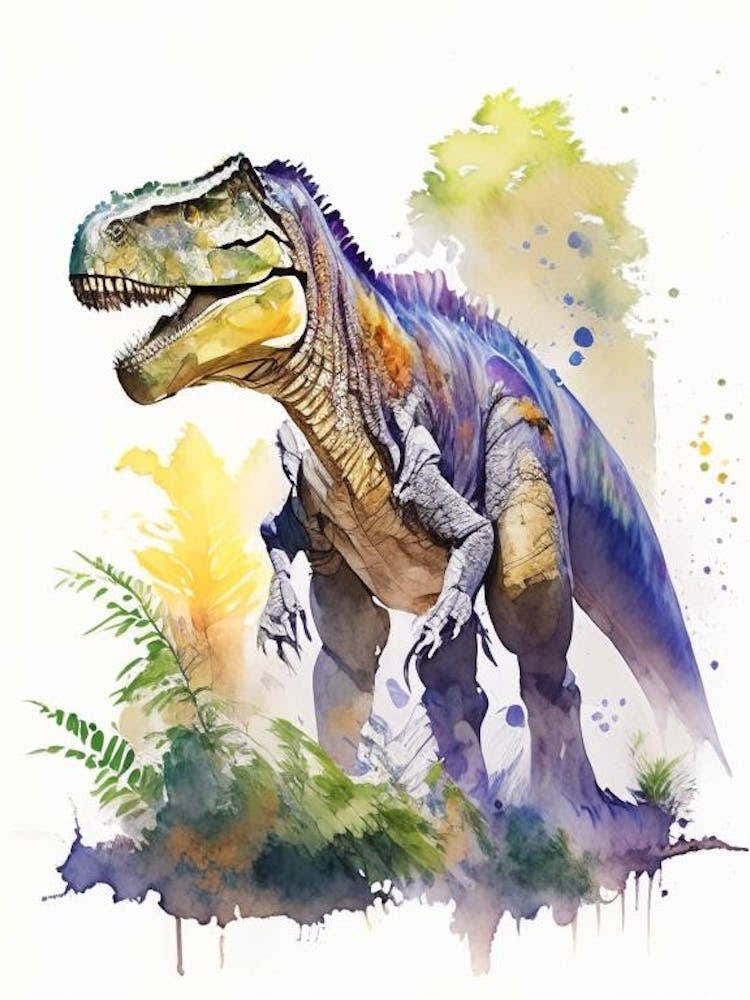 Giganotosaurus Watercolour Dinosaur