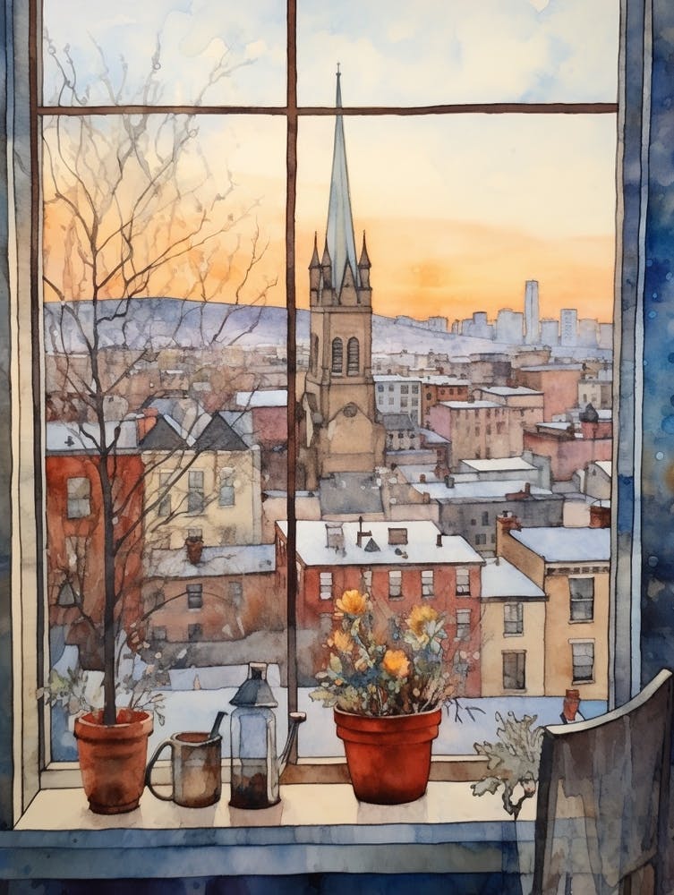 Winter Cityscape Boston Usa 3