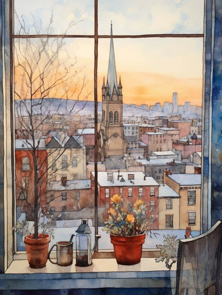 Winter Cityscape Boston Usa 3