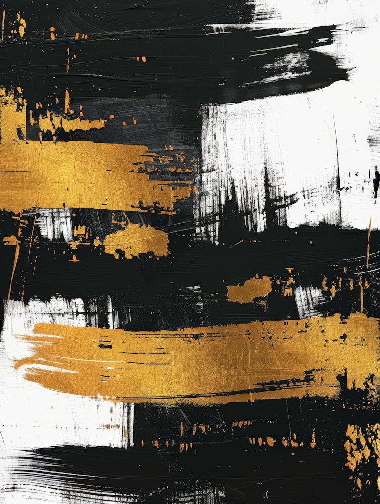 Abstract Black And Gold Canvas Print