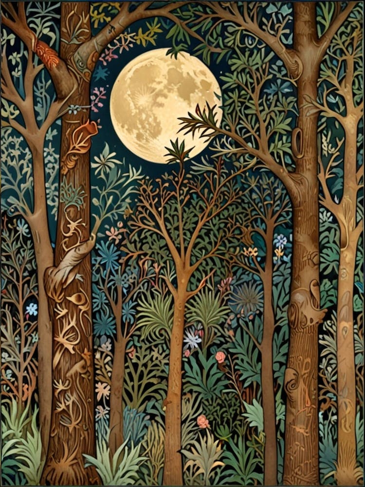 William Morris Moonlight In The Forest 250