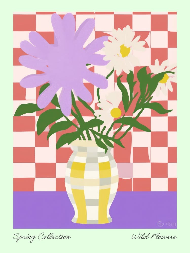 Spring Collection Wild Flowers Lilac Tones In Vase 4