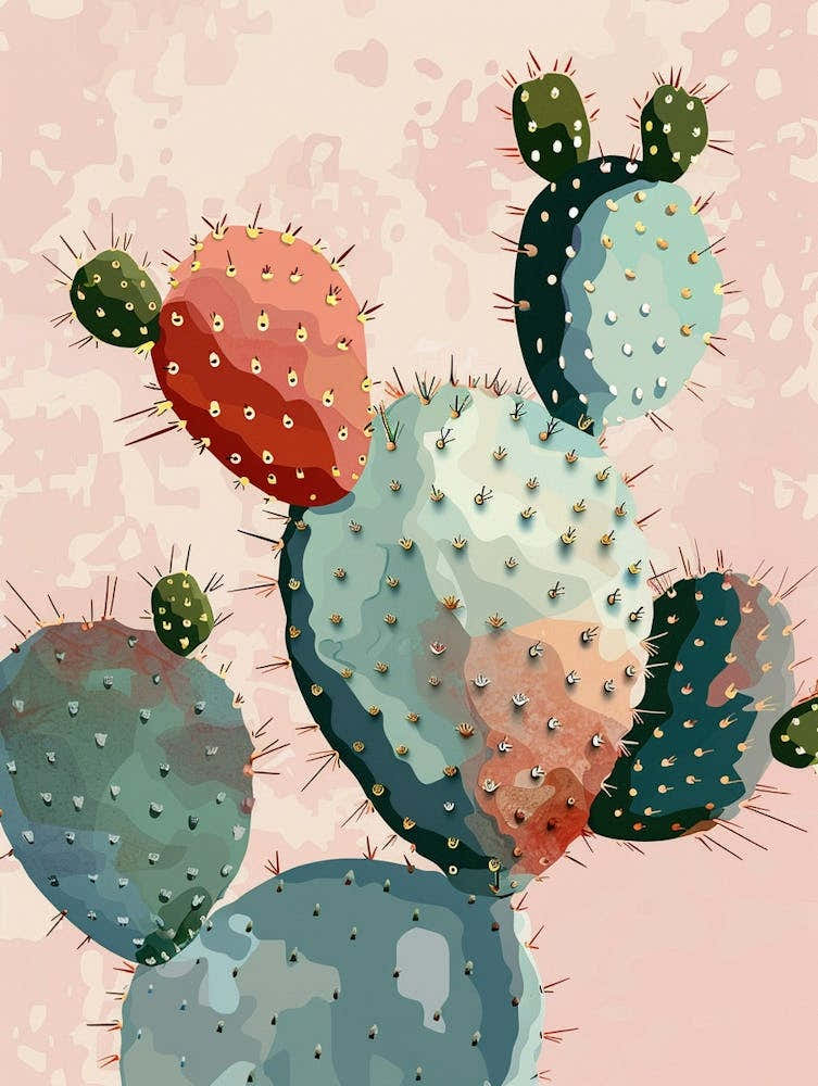Prickly Pear Cactus Minimalist 3