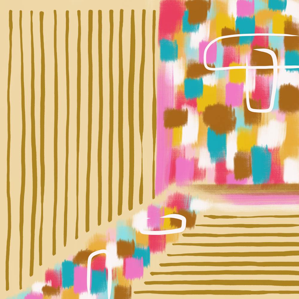 Boho Abstract Stripes & Colorful Brush Strokes