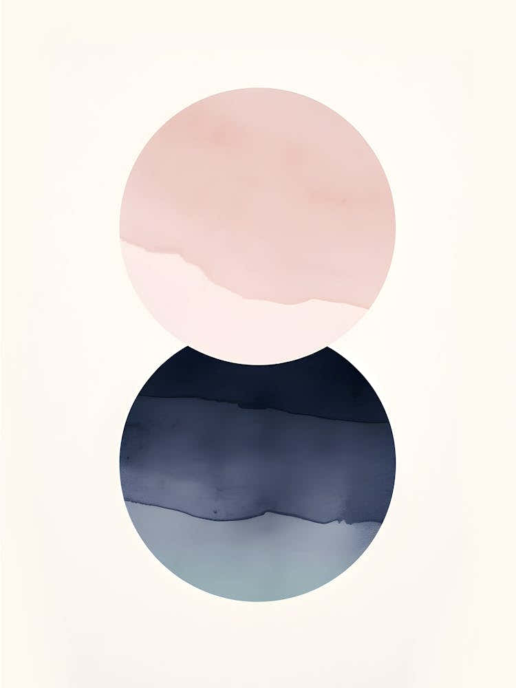 Watercolor Painting And Pink Circles