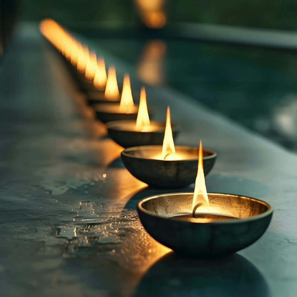 Lit Candles On A Table 2