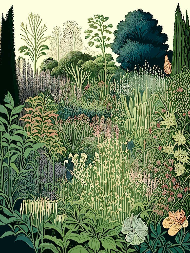 Giverny Gardens, France Vintage Botanical