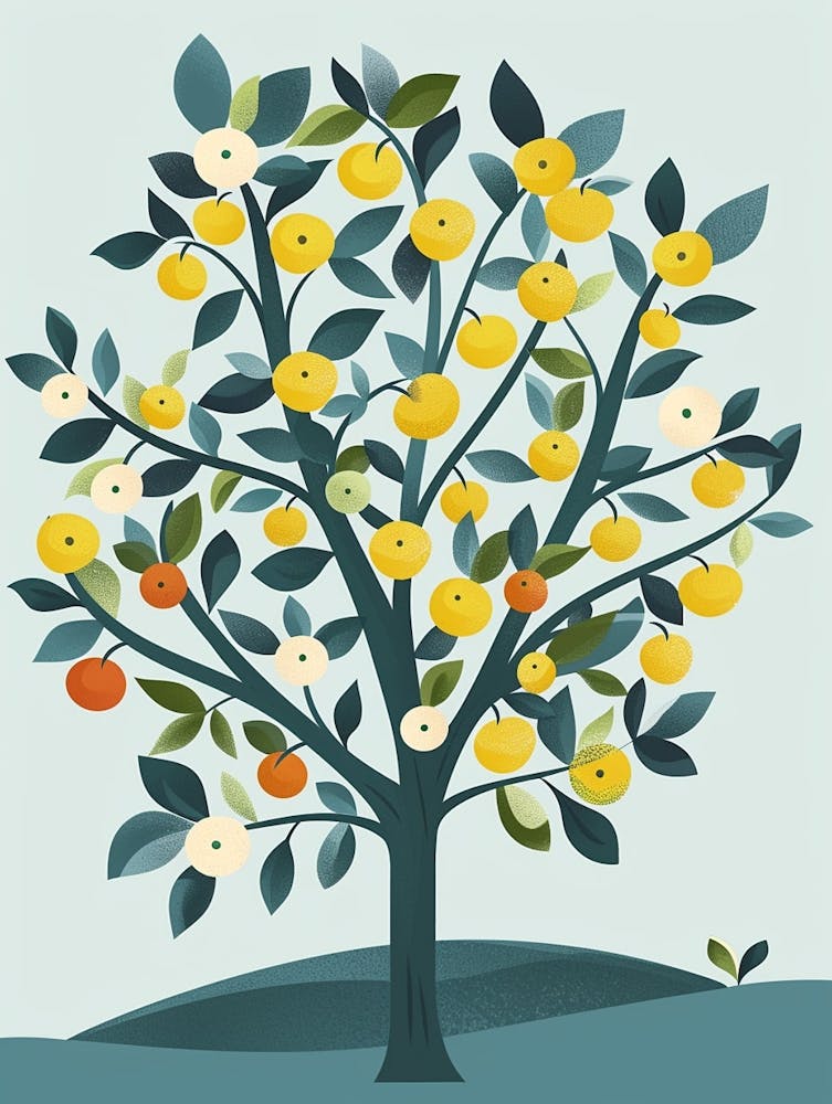 Apple Tree Flat Illustration 8