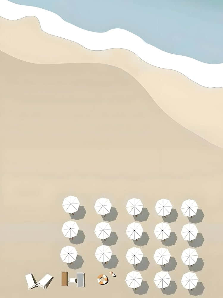 Beach Umbrellas On The Sand