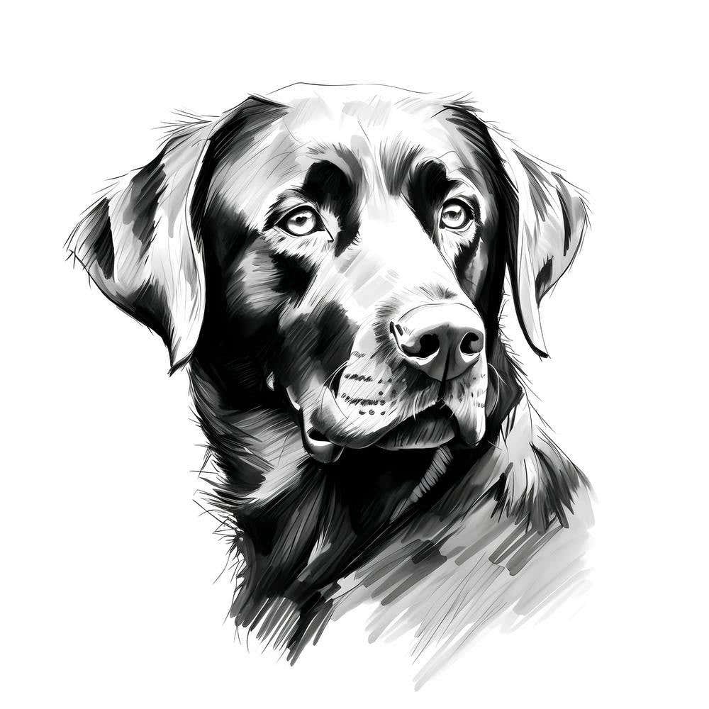 Black and White Labrador drawing 2