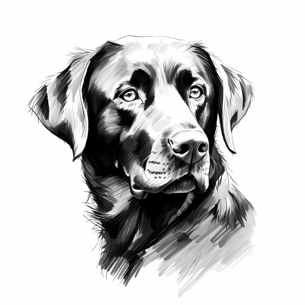 Black and White Labrador drawing 2
