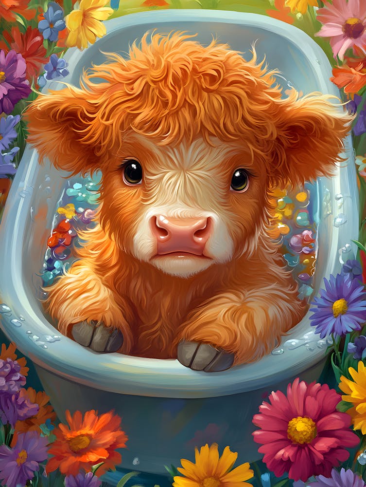 Cute Cow In A Tub 9