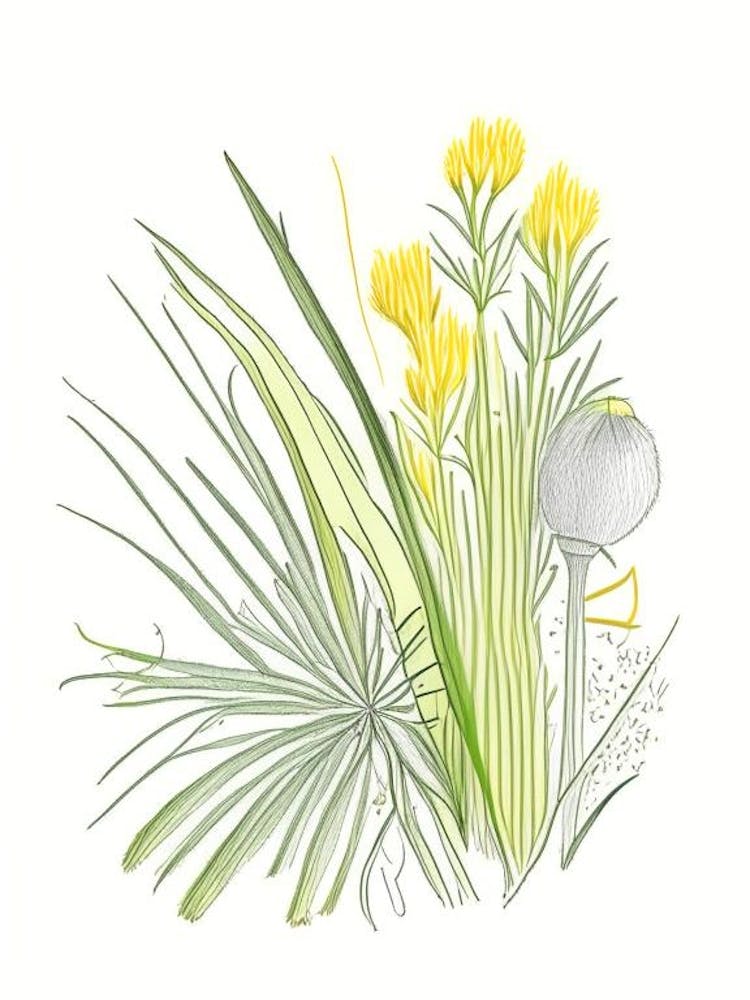 Lemon Grass Spices And Herbs Pencil Illustration 4