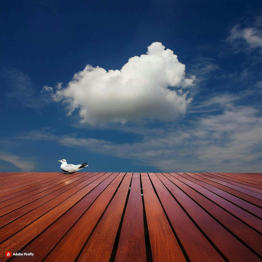 Bird On A Wooden Deck