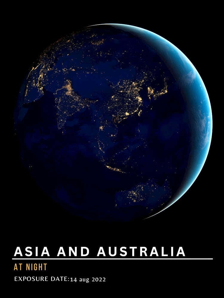 Asia And Australia At Night 1