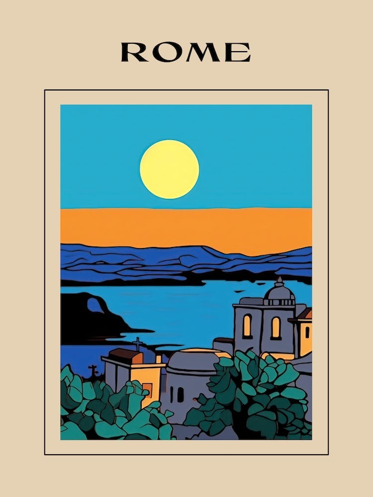 Minimal Design Style Of Rome, Italy 2 Poster