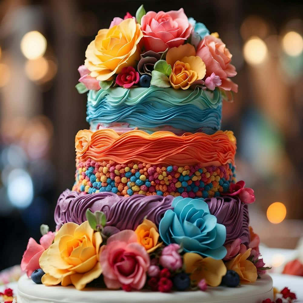 Colorful Wedding Cake