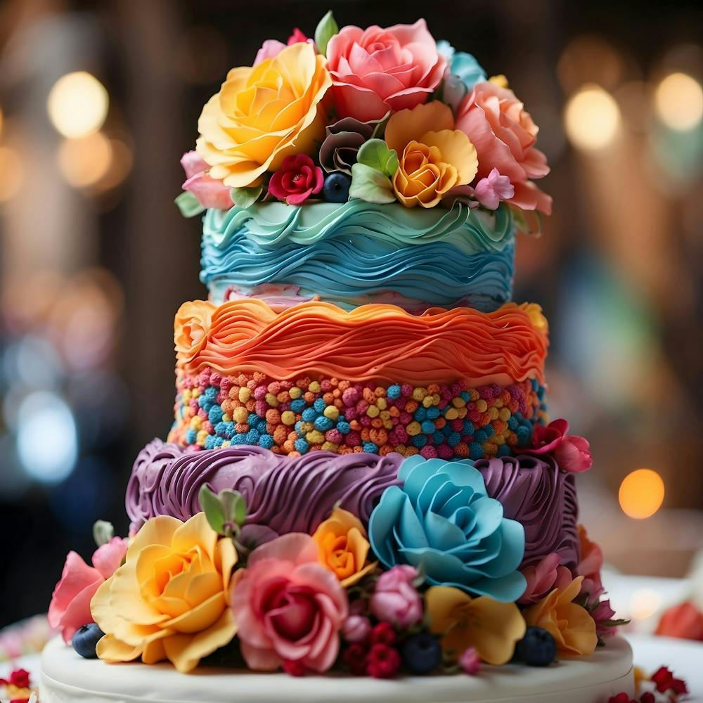 Colorful Wedding Cake