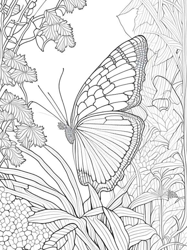 Butterfly In Botanical Gardens William Morris Inspired 1