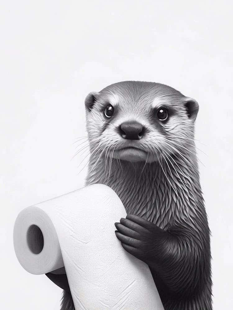 Otter Holding Toilet Paper 5