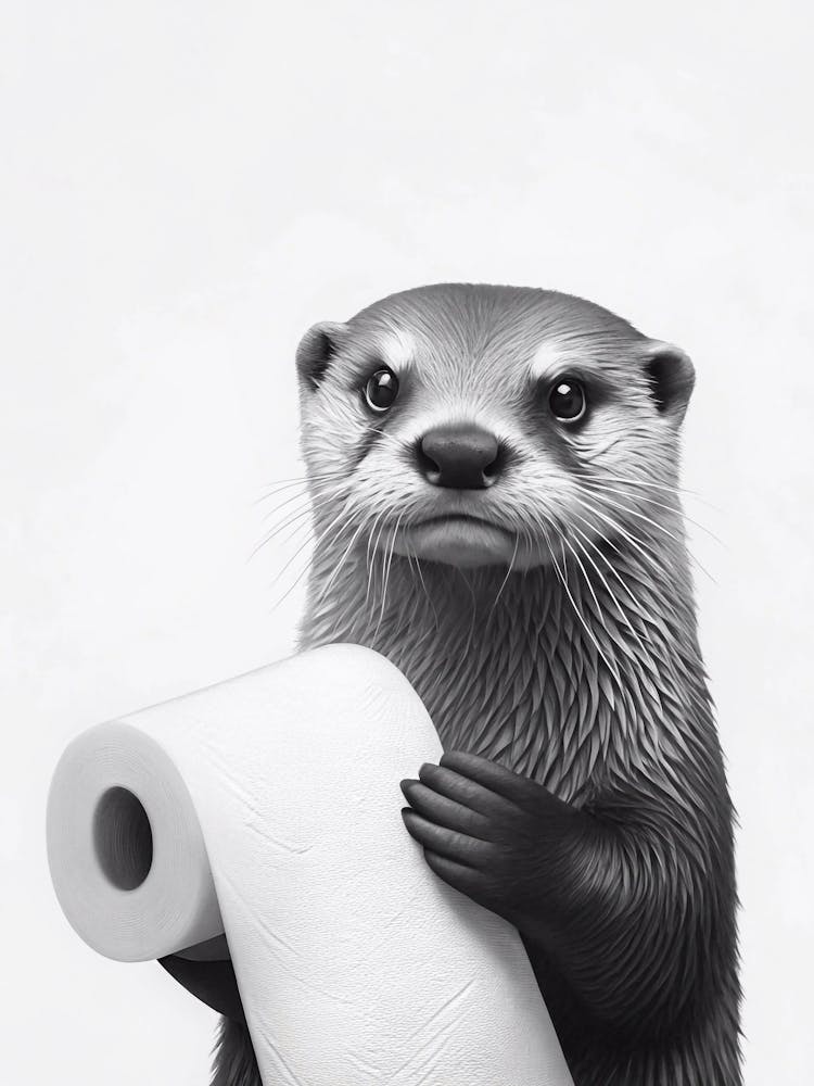 Otter Holding Toilet Paper 5