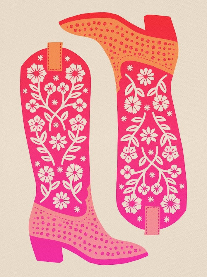 Cowgirl Boots   Hot Pink Ombre