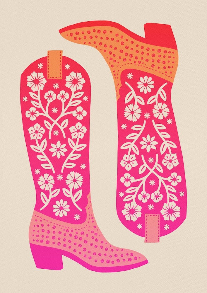 Cowgirl Boots   Hot Pink Ombre