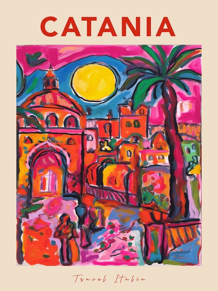 Catania Italia Travel Poster