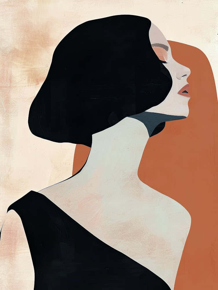 Woman In Black And Orange, Boho 1