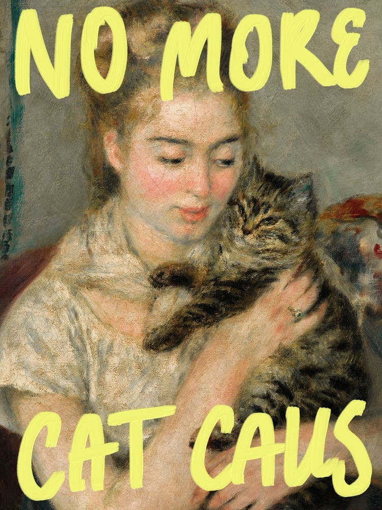 Vintage Painting with Feminist Typography »No More Cat Calls
