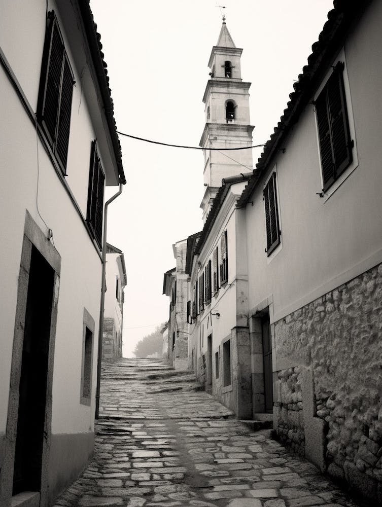 Rovinj, Croatia, Black And White Old Photo 3