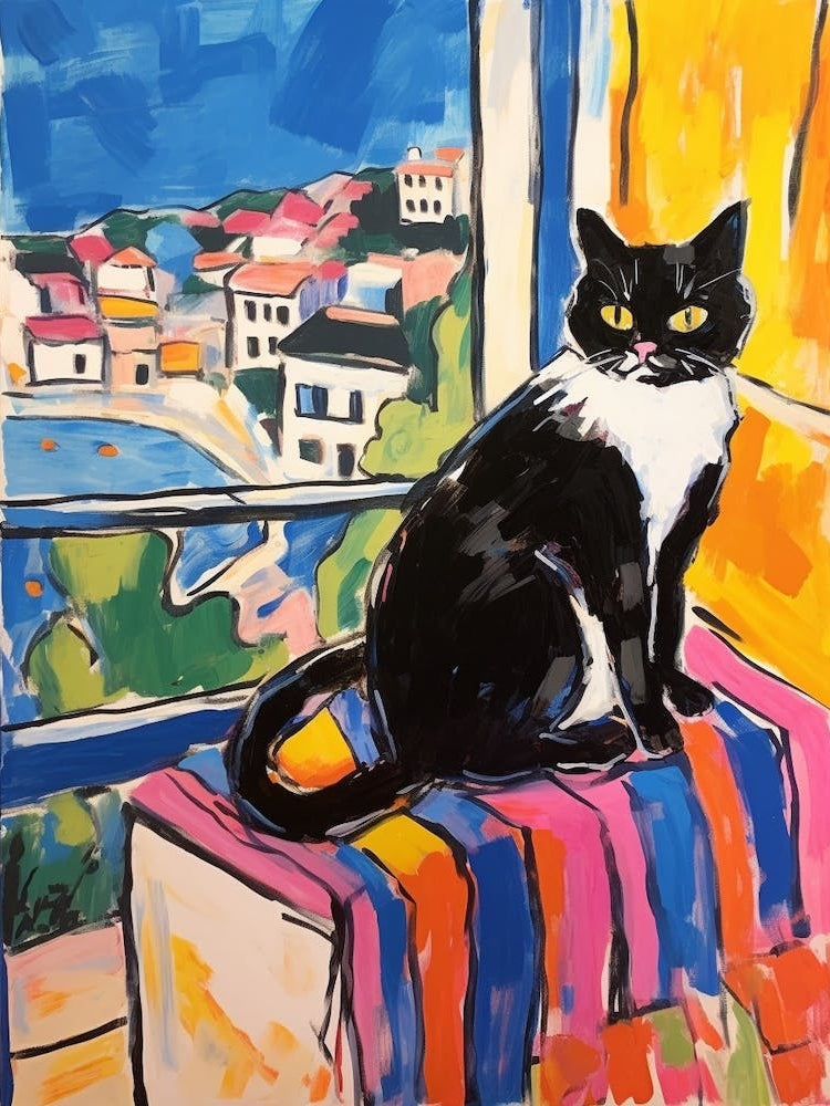 Painting Of A Cat In Marseille France 1