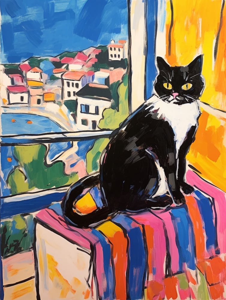Painting Of A Cat In Marseille France 1