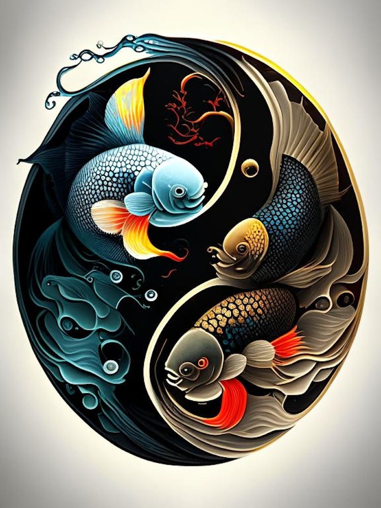 Fish Ying And 1, Yang Illustration