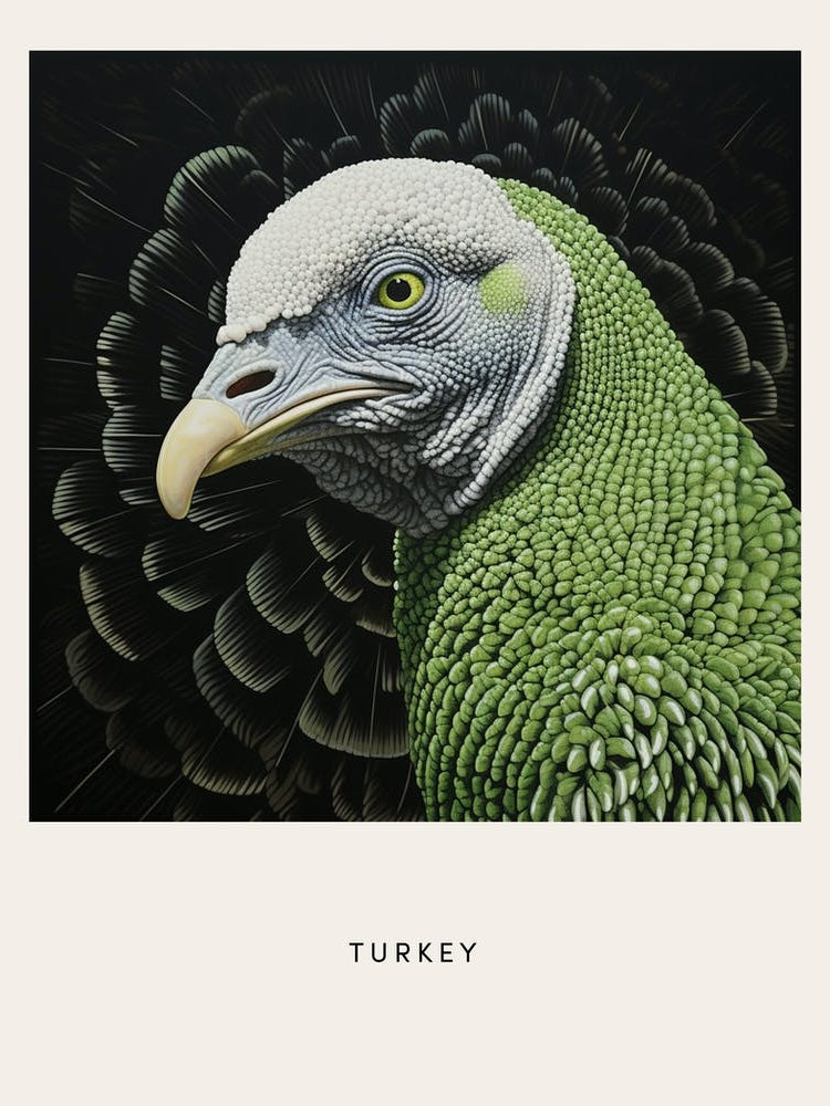 Ohara Koson Inspired Bird Painting Turkey 4 Poster