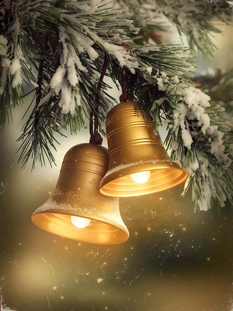 Christmas Bells On A Christmas Tree