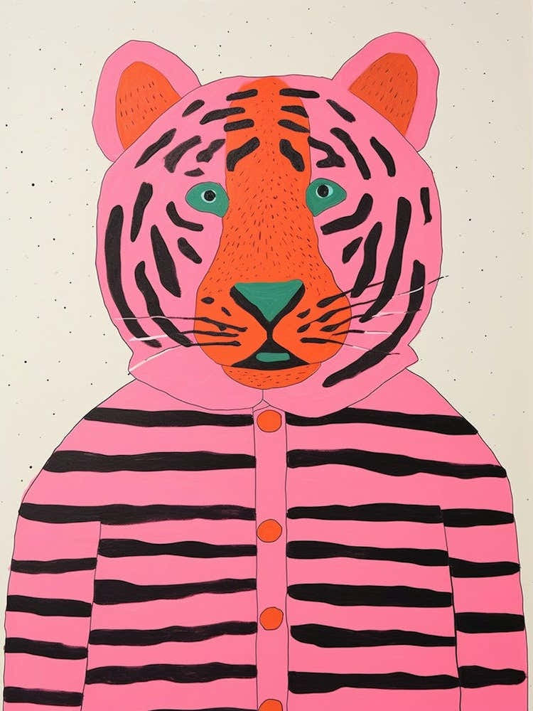 Pink Polka Dot Bengal Tiger 1