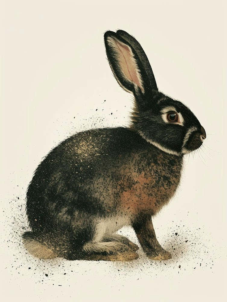 American Sable Rabbit Nursery Illustration 1