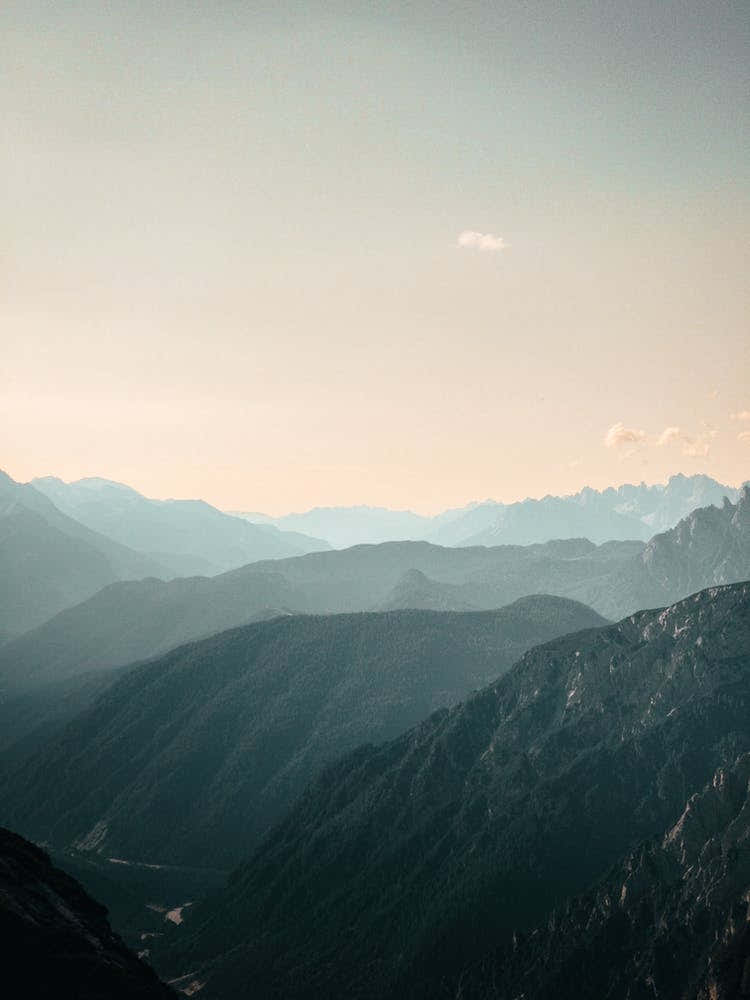 Mountain Range At Sunset
