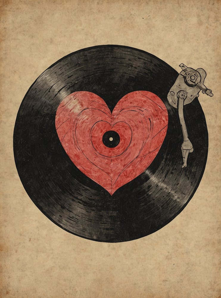 Vinyl Record Heart