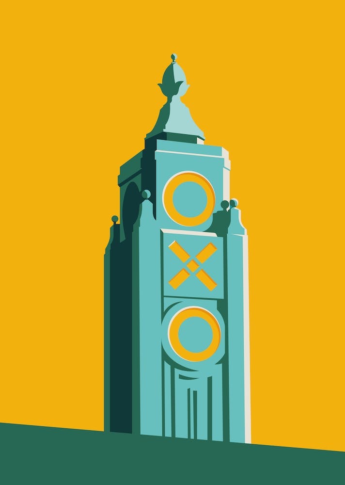 London Landmark Oxo Tower Yellow