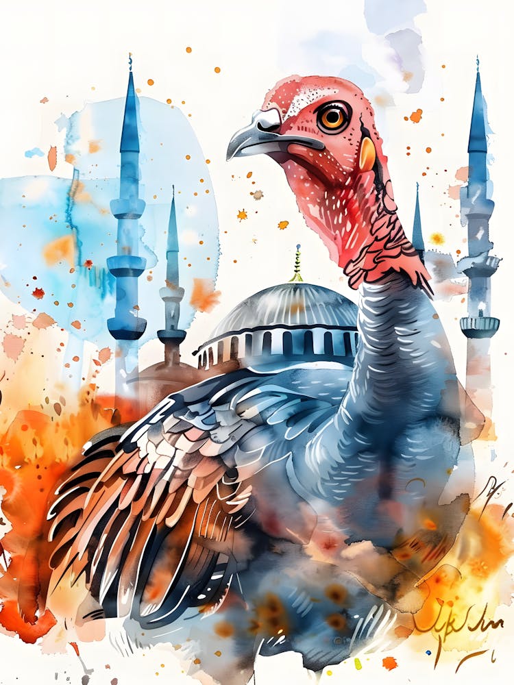 Turkey Watercolor Illustration